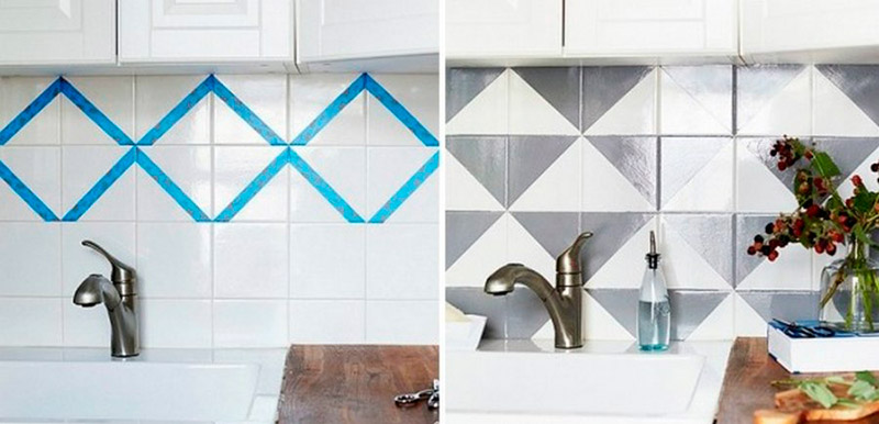 Градиент плитки на кухне