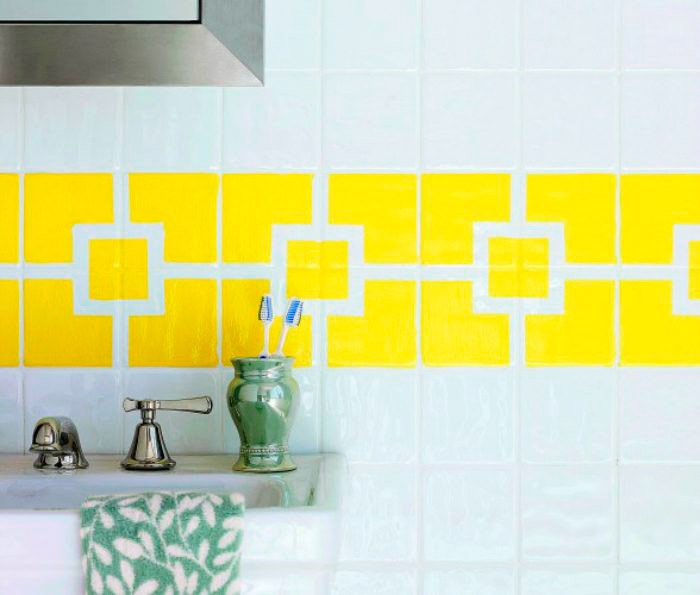 Выделение плитки с помощью краски